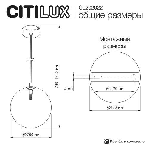 Citilux ORTON CL202022 Подвесной светильник Шампань фото 10