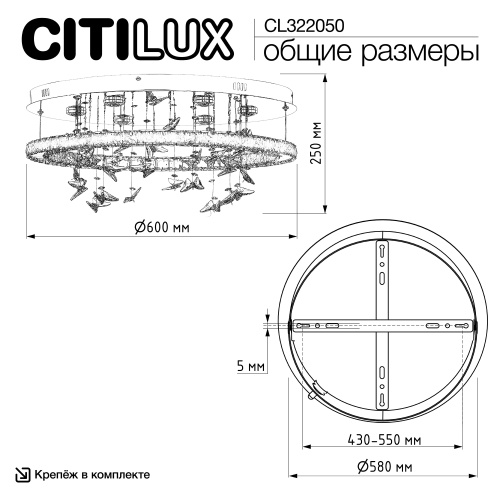 Citilux ETERA CL322050 LED Люстра хрустальная с пультом фото 14