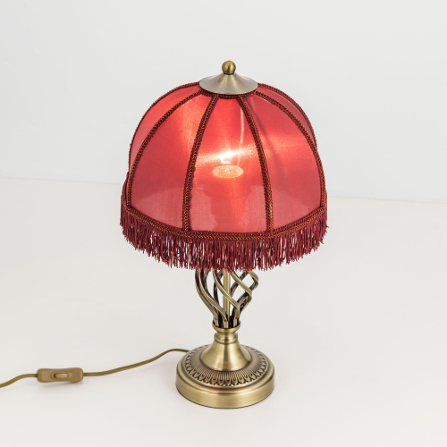 Citilux Базель CL407803 Настольная лампа с красным абажуром Бронза фото 3
