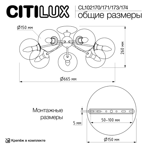 Citilux Томми CL102174 Люстра потолочная Матовый Хром фото 14