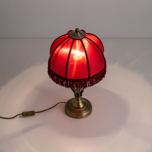 Citilux Базель CL407803 Настольная лампа с красным абажуром Бронза фото 11