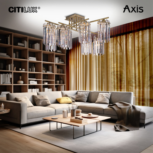 Citilux AXIS CL313283 Люстра хрустальная потолочная Бронза фото 13