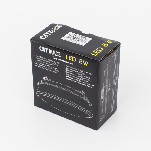 Citilux Дельта CLD6008W LED Встраиваемый светильник с диммером Белый фото 12