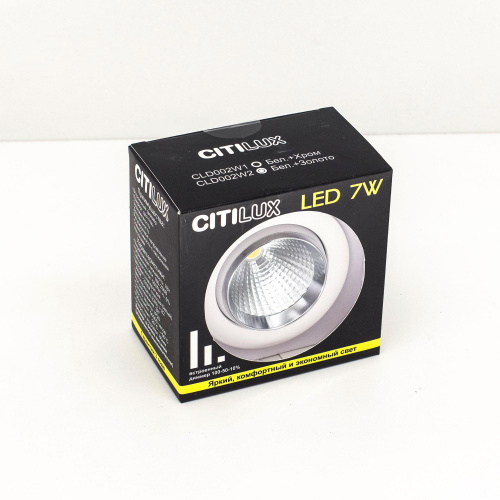 Citilux Бета CLD002W1 Встраиваемый светильник с диммером Белый Хром фото 8
