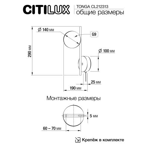 Citilux TONGA CL212313 Бра с выключателем Бронза фото 11