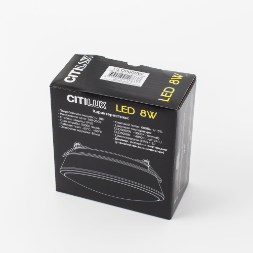 Citilux Дельта CLD6008N LED Встраиваемый светильник с диммером Белый фото 12