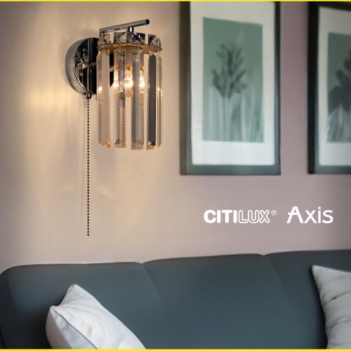 Citilux AXIS CL313411 Бра хрустальное с выключателем Хром фото 3