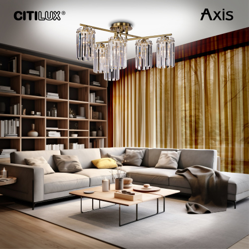 Citilux AXIS CL313263 Люстра хрустальная потолочная Бронза фото 16