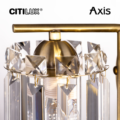 Citilux AXIS CL313413 Бра хрустальное с выключателем Бронза фото 3