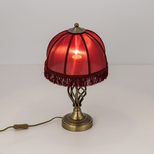Citilux Базель CL407803 Настольная лампа с красным абажуром Бронза фото 8