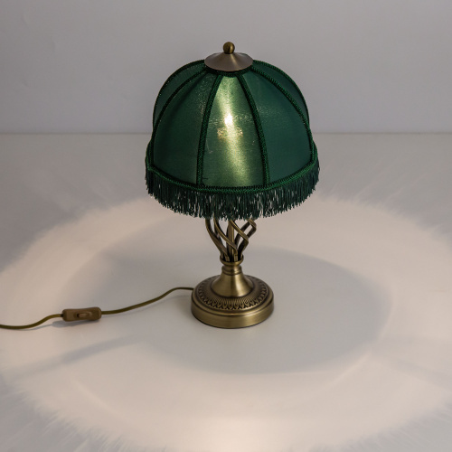 Citilux Базель CL407802 Настольная лампа с зелёным абажуром Бронза фото 5