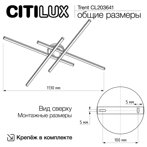 Citilux Trent CL203641 LED Люстра потолочная с пультом Чёрная фото 12