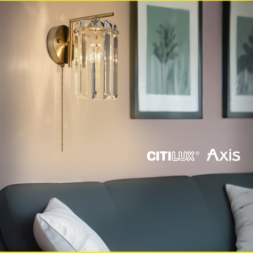 Citilux AXIS CL313413 Бра хрустальное с выключателем Бронза фото 4