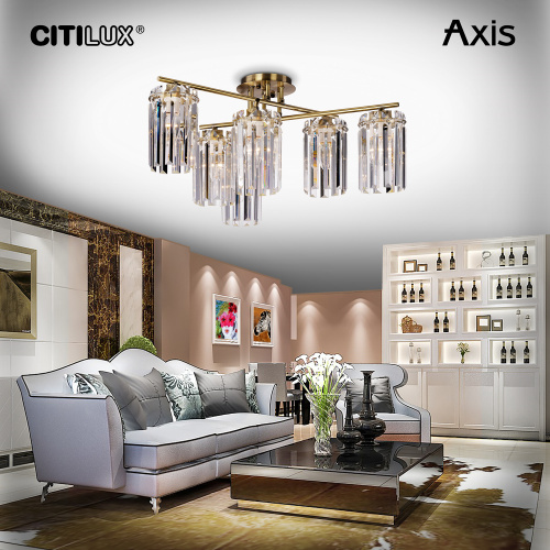 Citilux AXIS CL313263 Люстра хрустальная потолочная Бронза фото 2