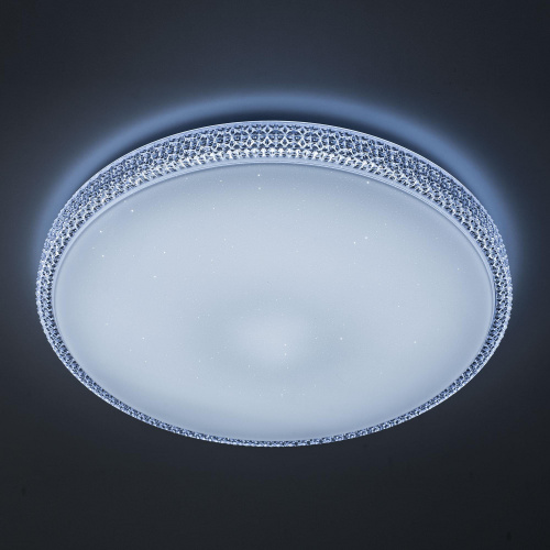 Люстра с пультом Citilux Альпина CL718100RGB LED Белая Прозрачная фото 3