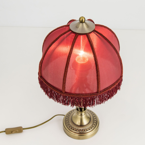 Citilux Базель CL407803 Настольная лампа с красным абажуром Бронза фото 7