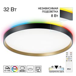 Citilux ETALON CL750401R LED RGB Светильник с пультом Чёрный+Золото