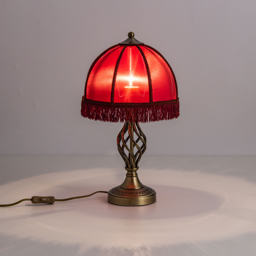 Citilux Базель CL407803 Настольная лампа с красным абажуром Бронза фото 10