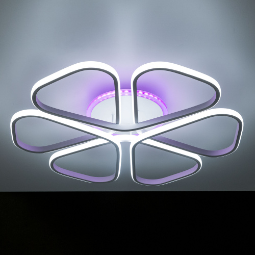 Люстра с пультом Citilux Сезар CL233270RGB светодиодная Белая фото 4
